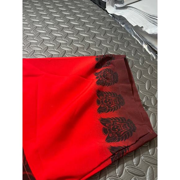 Vtg Ultimate Sport RGC Hawaiian Style Button Up Mens Large Red Black Tribal Tiki - Picture 5 of 9